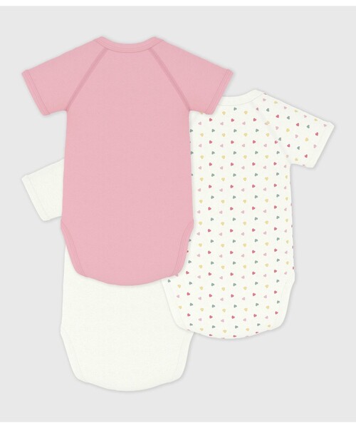 PETIT BATEAU（プチバトー）の「プリント半袖あわせボディ３枚組（肌着・キッズ・その他1・NewBorn）」の2枚目の写真
