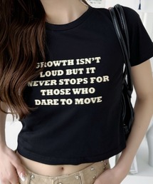 メッセージ ロゴプリント ショート丈 Tシャツ