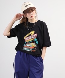 アニマルプリント綿100半袖Tシャツ