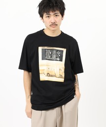 アニマルプリント綿100半袖Tシャツ