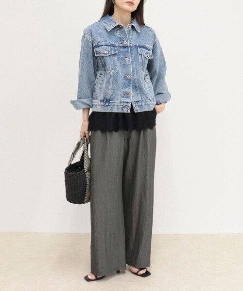 fredy emue（フレディエミュ）の「【低身長サイズ34有り】ライトシャンブレーデニムイージーパンツ（その他パンツ・レディース・ネイビー・34）」の2枚目の写真