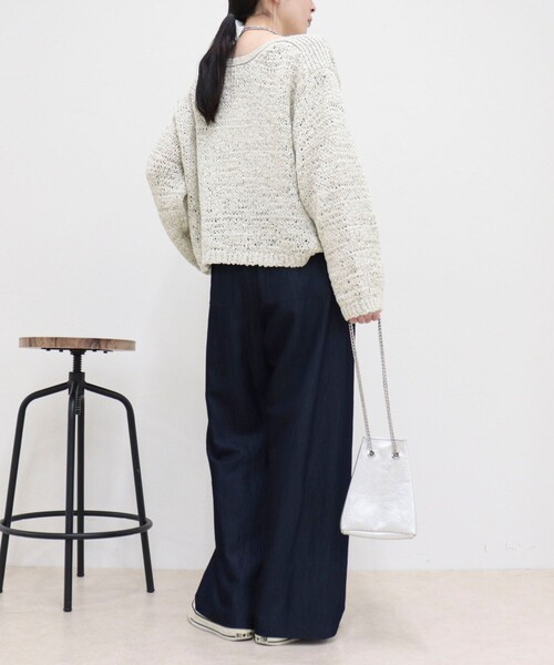 fredy emue（フレディエミュ）の「【低身長サイズ34有り】ライトシャンブレーデニムイージーパンツ（その他パンツ・レディース・ネイビー・34）」の21枚目の写真