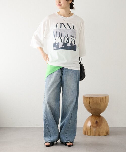 RIVE DROITE（リヴドロワ）の「予約【A・MONN(アモン)】spice Tee（Tシャツ/カットソー・レディース・イエロー/オフホワイト・FREE）」の3枚目の写真