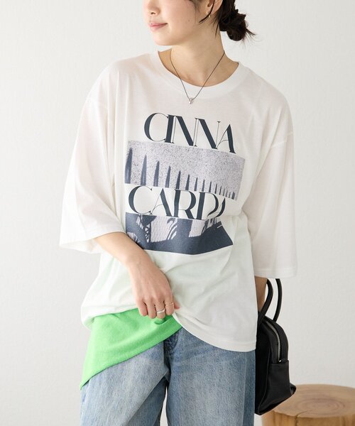 RIVE DROITE（リヴドロワ）の「予約【A・MONN(アモン)】spice Tee（Tシャツ/カットソー・レディース・イエロー/オフホワイト・FREE）」の7枚目の写真