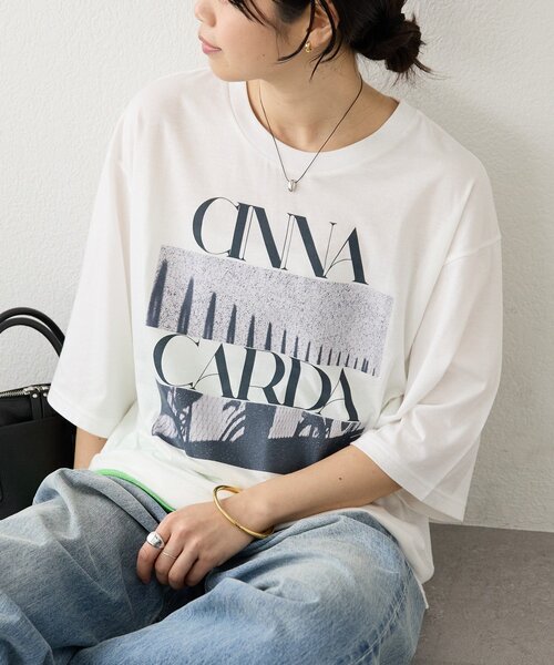 RIVE DROITE（リヴドロワ）の「予約【A・MONN(アモン)】spice Tee（Tシャツ/カットソー・レディース・イエロー/オフホワイト・FREE）」の10枚目の写真