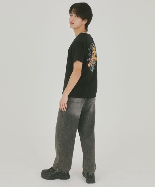 SPINNS（スピンズ）の「スパイダーバックプリント半袖Tシャツ/サガラ刺繍ロゴ/ワンポイント（Tシャツ/カットソー・メンズ・ホワイト/ブラック/ピンク/ウッドランド・ONESIZE）」の5枚目の写真