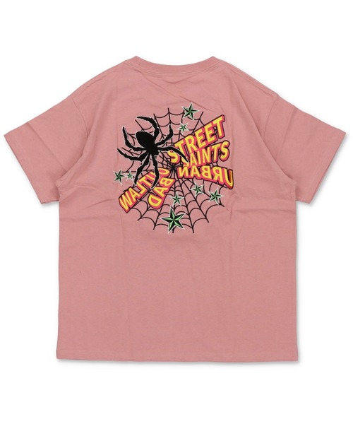 SPINNS（スピンズ）の「スパイダーバックプリント半袖Tシャツ/サガラ刺繍ロゴ/ワンポイント（Tシャツ/カットソー・メンズ・ホワイト/ブラック/ピンク/ウッドランド・ONESIZE）」の17枚目の写真