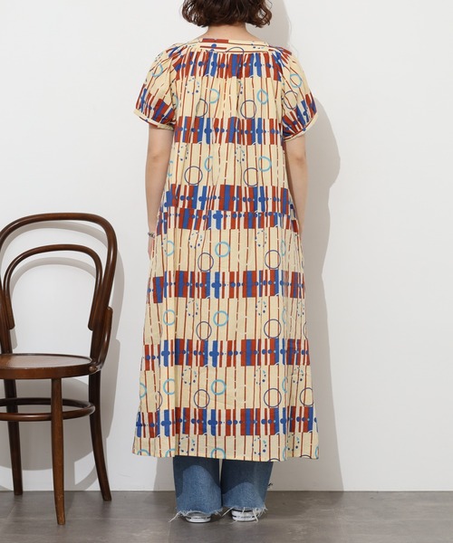 KILKI(キルキー)の「kilki ドットアンドストライププリントワンピース 半袖(ワンピース・レディース・ブルー系その他/ベージュ系その他・ONESIZE)」の4枚目の写真