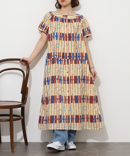 KILKI(キルキー)の「kilki ドットアンドストライププリントワンピース 半袖(ワンピース・レディース・ブルー系その他/ベージュ系その他・ONESIZE)」の18枚目の写真