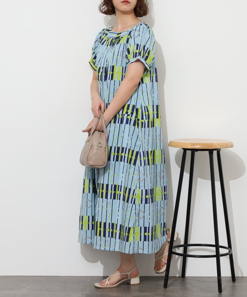 KILKI(キルキー)の「kilki ドットアンドストライププリントワンピース 半袖(ワンピース・レディース・ブルー系その他/ベージュ系その他・ONESIZE)」の13枚目の写真