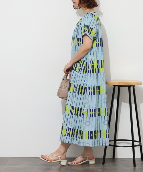 KILKI(キルキー)の「kilki ドットアンドストライププリントワンピース 半袖(ワンピース・レディース・ブルー系その他/ベージュ系その他・ONESIZE)」の14枚目の写真