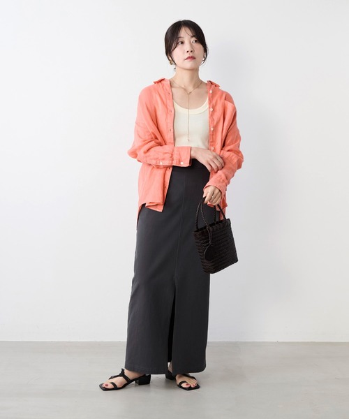 MICA&DEAL(マイカ&ディール)の「ウォッシュドリネンシャツ(シャツ/ブラウス・レディース・オレンジ/オフホワイト/サックスブルー/ネイビー・FREE)」の20枚目の写真