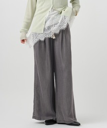 BAYFLOW | [しなやかな素材感]ライトオンスデニムワイドパンツ(デニムパンツ)