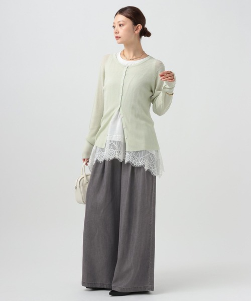 BAYFLOW（ベイフロー）の「[しなやかな素材感]サマーデニムワイドパンツ（デニムパンツ・レディース・サックスブルー/インディゴブルー/ブラック・SMALL/MEDIUM）」の18枚目の写真