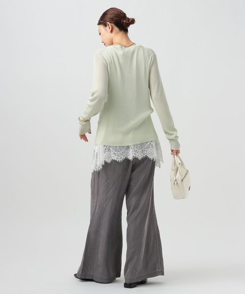 BAYFLOW（ベイフロー）の「[しなやかな素材感]サマーデニムワイドパンツ（デニムパンツ・レディース・サックスブルー/インディゴブルー/ブラック・SMALL/MEDIUM）」の19枚目の写真