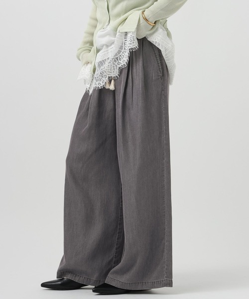 BAYFLOW（ベイフロー）の「[しなやかな素材感]サマーデニムワイドパンツ（デニムパンツ・レディース・サックスブルー/インディゴブルー/ブラック・SMALL/MEDIUM）」の20枚目の写真