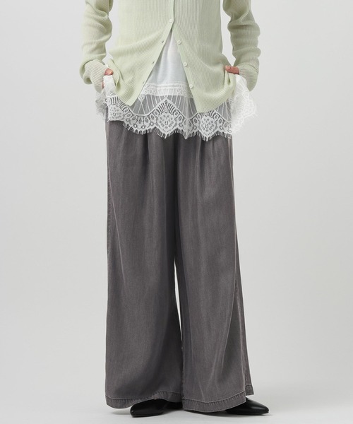 BAYFLOW（ベイフロー）の「[しなやかな素材感]サマーデニムワイドパンツ（デニムパンツ・レディース・サックスブルー/インディゴブルー/ブラック・SMALL/MEDIUM）」の22枚目の写真