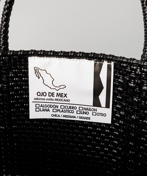 kuros'(クロス)の「【OJO DE MEX×kuros'別注】Plastico CAGO Tote Regular ROMBO ブラック×ホワイト M(かごバッグ・レディース・ブラック×ホワイト・MEDIUM)」の9枚目の写真