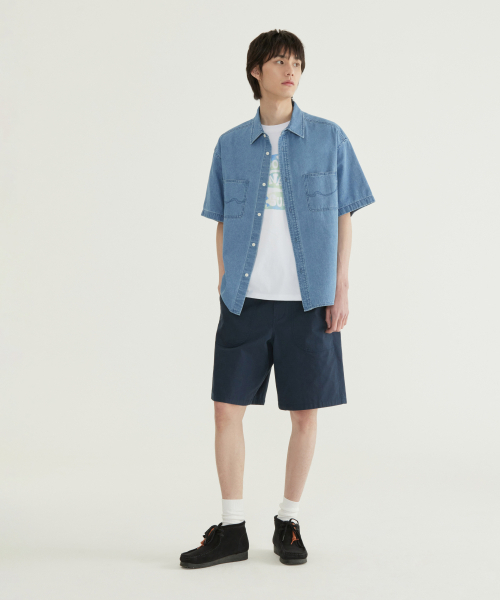 COVERNAT(カバーナット)の「ワークデニムハーフシャツブラック(シャツ/ブラウス・レディース・その他・X-SMALL/SMALL/MEDIUM/LARGE/X-LARGE/XX-LARGE)」の3枚目の写真
