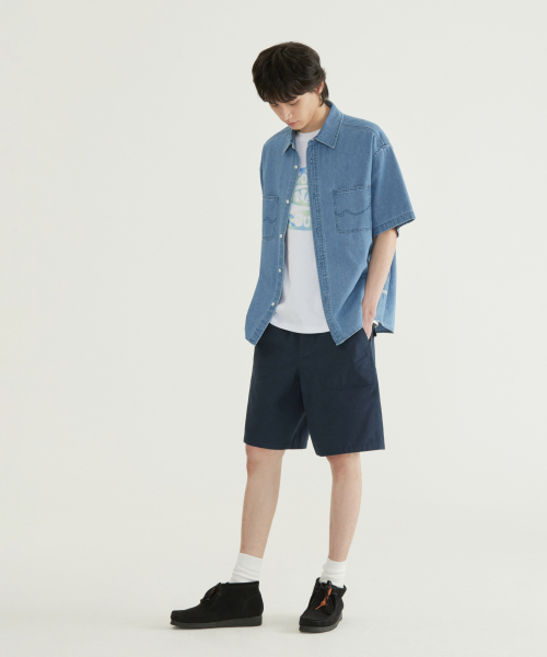 COVERNAT(カバーナット)の「ワークデニムハーフシャツブラック(シャツ/ブラウス・レディース・その他・X-SMALL/SMALL/MEDIUM/LARGE/X-LARGE/XX-LARGE)」の4枚目の写真