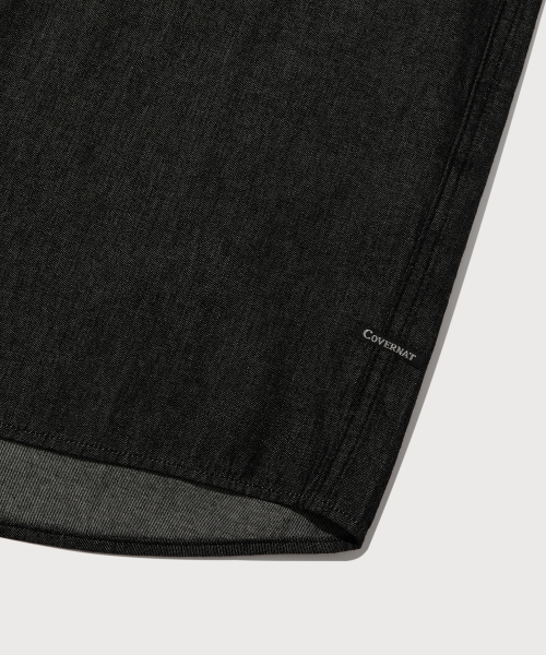 COVERNAT(カバーナット)の「ワークデニムハーフシャツブラック(シャツ/ブラウス・レディース・その他・X-SMALL/SMALL/MEDIUM/LARGE/X-LARGE/XX-LARGE)」の9枚目の写真