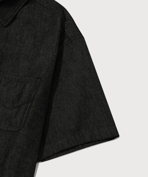 COVERNAT(カバーナット)の「ワークデニムハーフシャツブラック(シャツ/ブラウス・レディース・その他・X-SMALL/SMALL/MEDIUM/LARGE/X-LARGE/XX-LARGE)」の10枚目の写真