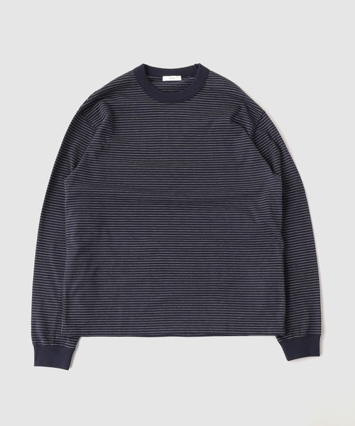 ATON(エイトン)の「ATON(エイトン) SUVIN DOUBLE JERSEY CREWNECK PULLOV(Tシャツ/カットソー・メンズ・ネイビー・4/6)」の1枚目の写真