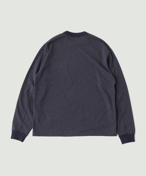 ATON(エイトン)の「ATON(エイトン) SUVIN DOUBLE JERSEY CREWNECK PULLOV(Tシャツ/カットソー・メンズ・ネイビー・4/6)」の2枚目の写真
