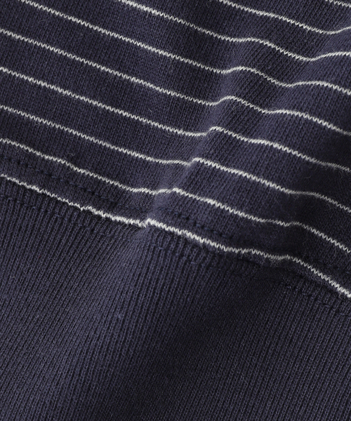 ATON(エイトン)の「ATON(エイトン) SUVIN DOUBLE JERSEY CREWNECK PULLOV(Tシャツ/カットソー・メンズ・ネイビー・4/6)」の3枚目の写真