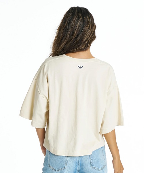 ROXY(ロキシー)の「ROXY/ロキシー 半袖 Tシャツ ロゴ アップリケ カットオフ SUNVIBES RST262033(Tシャツ/カットソー・レディース・ベージュ/ネイビー/ホワイト・L/M)」の8枚目の写真