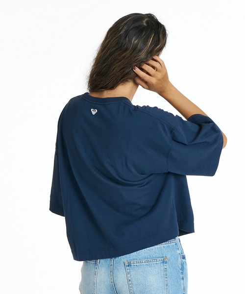 ROXY(ロキシー)の「ROXY/ロキシー 半袖 Tシャツ ロゴ アップリケ カットオフ SUNVIBES RST262033(Tシャツ/カットソー・レディース・ベージュ/ネイビー/ホワイト・L/M)」の13枚目の写真