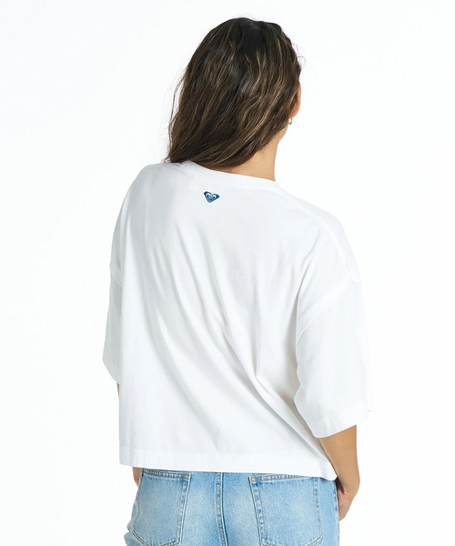 ROXY(ロキシー)の「ROXY/ロキシー 半袖 Tシャツ ロゴ アップリケ カットオフ SUNVIBES RST262033(Tシャツ/カットソー・レディース・ベージュ/ネイビー/ホワイト・L/M)」の5枚目の写真
