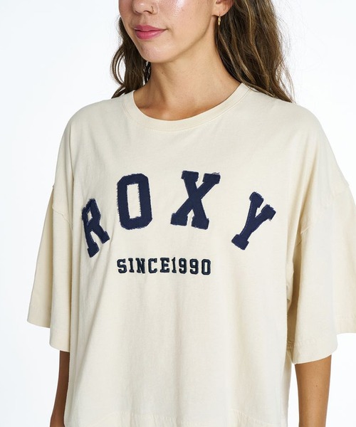 ROXY(ロキシー)の「ROXY/ロキシー 半袖 Tシャツ ロゴ アップリケ カットオフ SUNVIBES RST262033(Tシャツ/カットソー・レディース・ベージュ/ネイビー/ホワイト・L/M)」の9枚目の写真