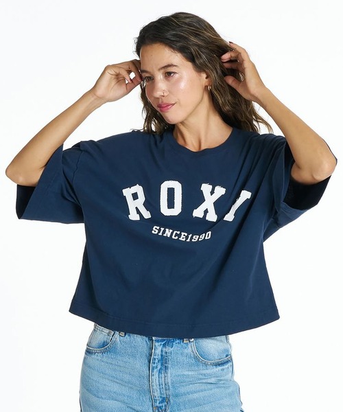 ROXY(ロキシー)の「ROXY/ロキシー 半袖 Tシャツ ロゴ アップリケ カットオフ SUNVIBES RST262033(Tシャツ/カットソー・レディース・ベージュ/ネイビー/ホワイト・L/M)」の12枚目の写真