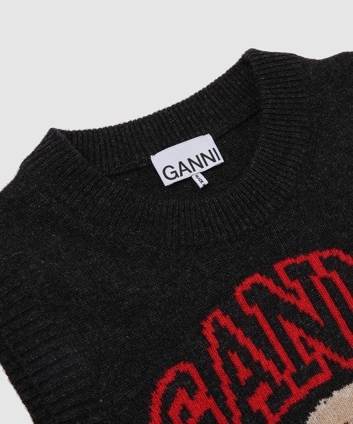 GANNI（ガニー）の「Graphic Wool Vest（ベスト・レディース・ブラック系その他・S/XS/M）」の3枚目の写真