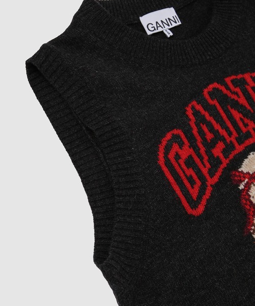 GANNI（ガニー）の「Graphic Wool Vest（ベスト・レディース・ブラック系その他・S/XS/M）」の4枚目の写真
