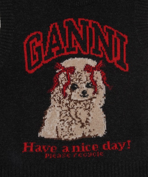 GANNI（ガニー）の「Graphic Wool Vest（ベスト・レディース・ブラック系その他・S/XS/M）」の5枚目の写真