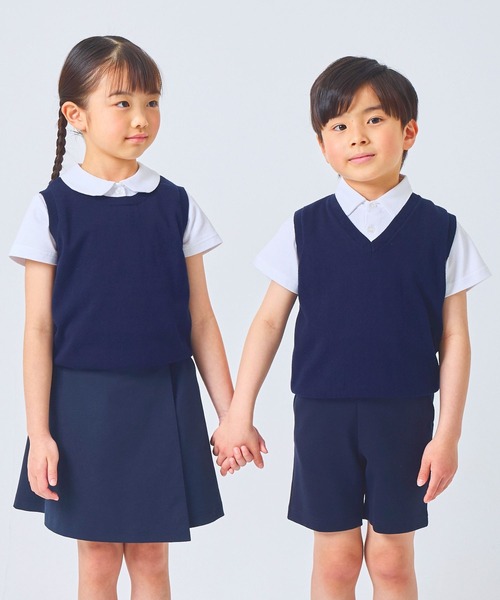 CHOPIN(ショパン)の「【 お受験 冠婚葬祭 】クルーネックコットンベスト(90~130cm)(ベスト・キッズ・ネイビー・130cm/120cm/110cm/100cm/90cm)」の8枚目の写真