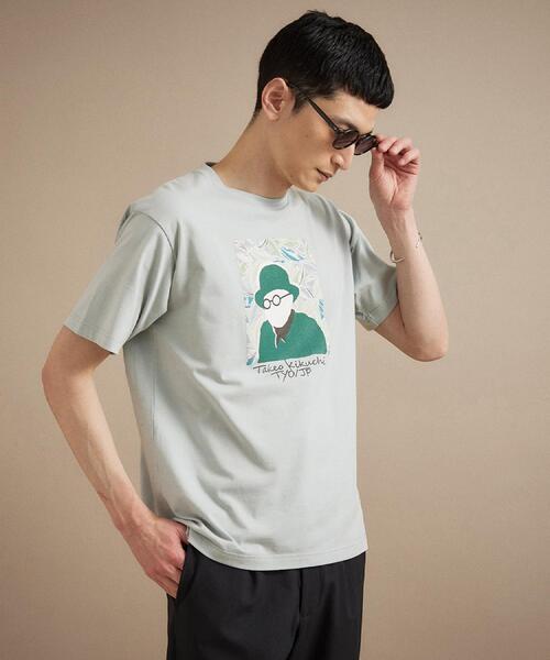 TAKEO KIKUCHI(タケオキクチ)の「ポートレートアートTシャツ(Tシャツ/カットソー・メンズ・ホワイト/グリーン系/ネイビー/オレンジ・04/03/02/01)」の2枚目の写真