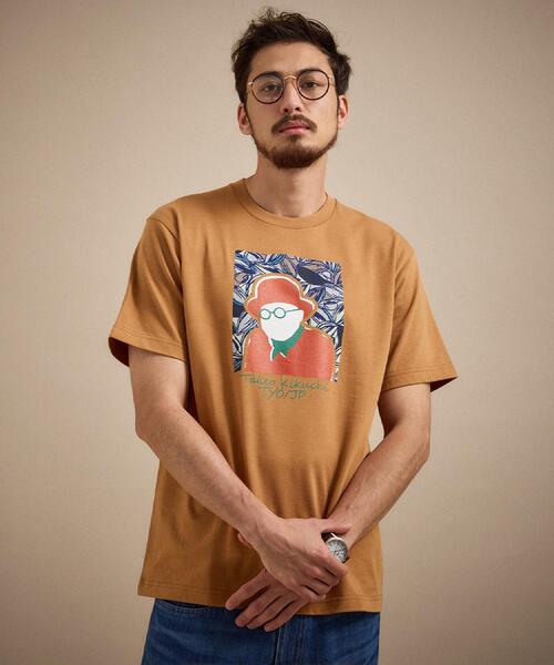 TAKEO KIKUCHI(タケオキクチ)の「ポートレートアートTシャツ(Tシャツ/カットソー・メンズ・ホワイト/グリーン系/ネイビー/オレンジ・04/03/02/01)」の4枚目の写真