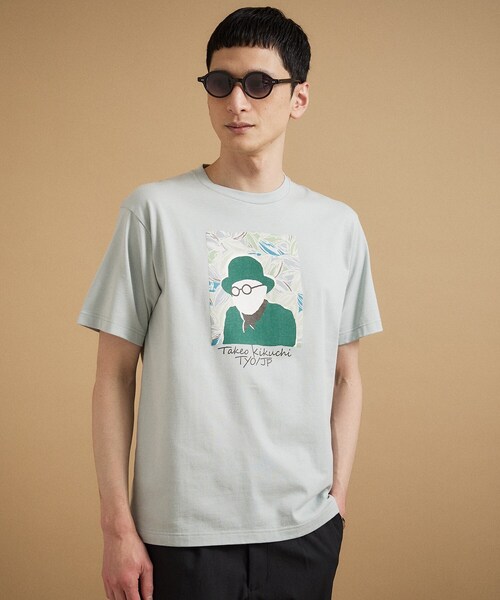 TAKEO KIKUCHI(タケオキクチ)の「ポートレートアートTシャツ(Tシャツ/カットソー・メンズ・ホワイト/グリーン系/ネイビー/オレンジ・04/03/02/01)」の11枚目の写真