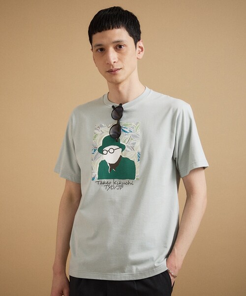 TAKEO KIKUCHI(タケオキクチ)の「ポートレートアートTシャツ(Tシャツ/カットソー・メンズ・ホワイト/グリーン系/ネイビー/オレンジ・04/03/02/01)」の12枚目の写真