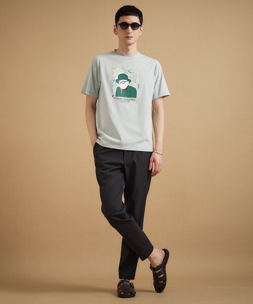 TAKEO KIKUCHI(タケオキクチ)の「ポートレートアートTシャツ(Tシャツ/カットソー・メンズ・ホワイト/グリーン系/ネイビー/オレンジ・04/03/02/01)」の13枚目の写真