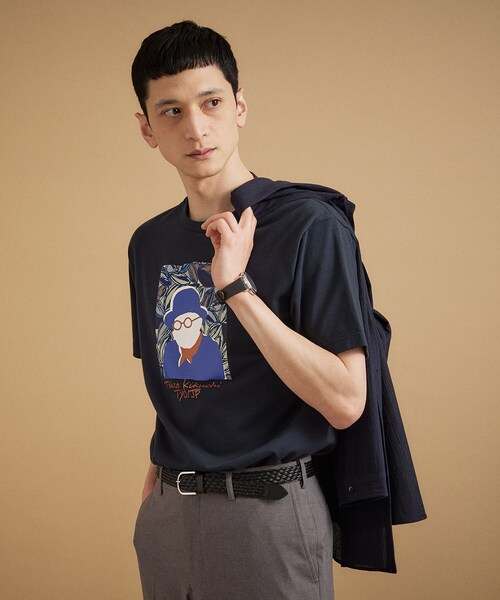 TAKEO KIKUCHI(タケオキクチ)の「ポートレートアートTシャツ(Tシャツ/カットソー・メンズ・ホワイト/グリーン系/ネイビー/オレンジ・04/03/02/01)」の16枚目の写真