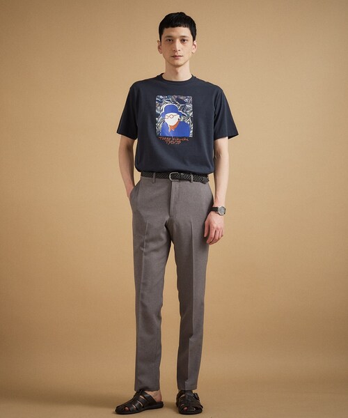 TAKEO KIKUCHI(タケオキクチ)の「ポートレートアートTシャツ(Tシャツ/カットソー・メンズ・ホワイト/グリーン系/ネイビー/オレンジ・04/03/02/01)」の17枚目の写真
