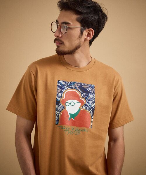 TAKEO KIKUCHI(タケオキクチ)の「ポートレートアートTシャツ(Tシャツ/カットソー・メンズ・ホワイト/グリーン系/ネイビー/オレンジ・04/03/02/01)」の19枚目の写真