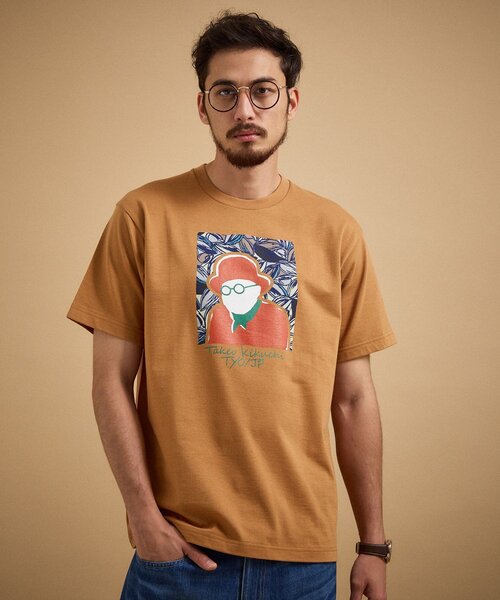 TAKEO KIKUCHI(タケオキクチ)の「ポートレートアートTシャツ(Tシャツ/カットソー・メンズ・ホワイト/グリーン系/ネイビー/オレンジ・04/03/02/01)」の20枚目の写真