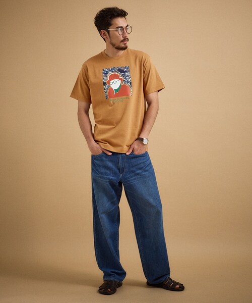 TAKEO KIKUCHI(タケオキクチ)の「ポートレートアートTシャツ(Tシャツ/カットソー・メンズ・ホワイト/グリーン系/ネイビー/オレンジ・04/03/02/01)」の21枚目の写真