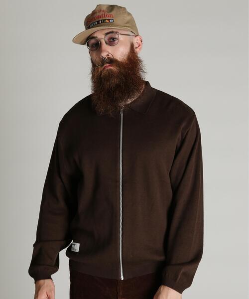 Schott(ショット)の「Schott/ショット/ZIP CARDIGAN/ジップ カーディガン(カーディガン/ボレロ・メンズ・ブラウン/チャコール・L/XL/M)」の2枚目の写真