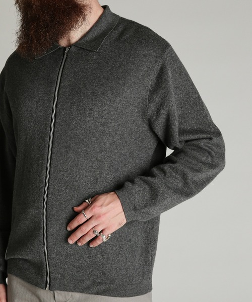 Schott(ショット)の「Schott/ショット/ZIP CARDIGAN/ジップ カーディガン(カーディガン/ボレロ・メンズ・ブラウン/チャコール・L/XL/M)」の4枚目の写真